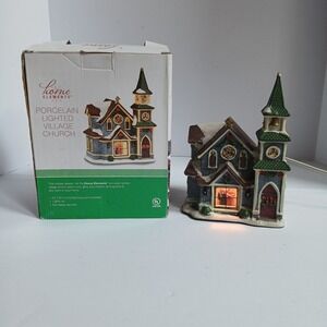 Christmas Village Church Home Elements Porcelain Lighted